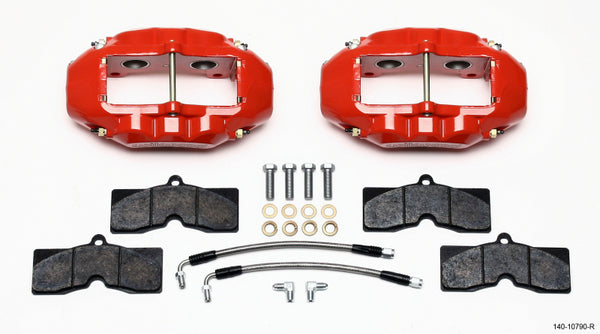 Wilwood D8-4 Rear Caliper Kit Red Corvette C2 / C3 65-82 - Bull Strap