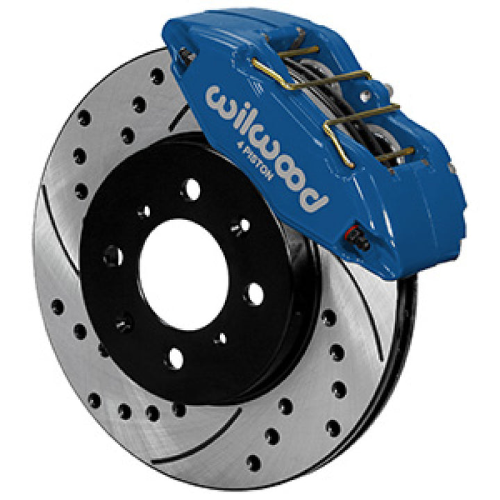 Wilwood DPHA Front Caliper & Rotor Kit Drilled Honda / Acura w/ 262mm OE Rotor - Competition Blue - Bull Strap