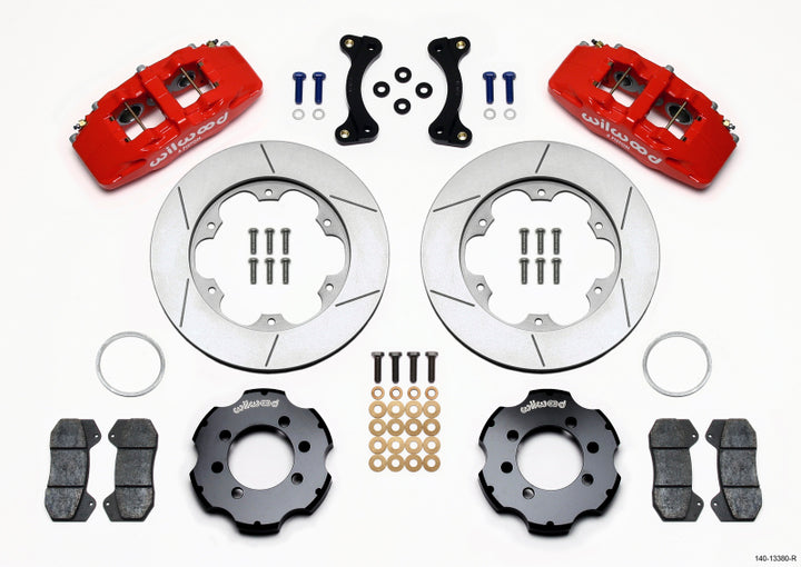 Wilwood Dynapro 6 Front Hat Kit 11.00in GT Rotor Red 95-05 Miata - Bull Strap