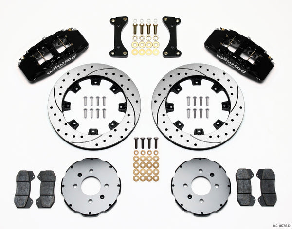 Wilwood Dynapro 6 Front Hat Kit 12.19in Drilled 94-01 Honda/Acura w/262mm Disc - Bull Strap