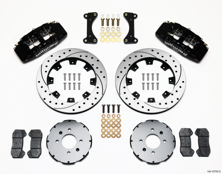 Wilwood Dynapro 6 Front Hat Kit 12.19in Drilled 94-01 Honda/Acura w/262mm Disc - Bull Strap