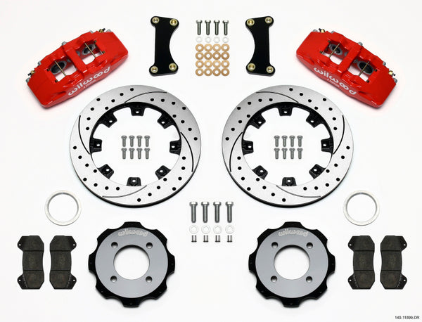 Wilwood Dynapro 6 Front Hat Kit 12.19in Drilled Red 2011 Fiesta - Bull Strap