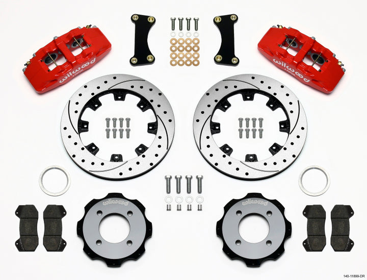 Wilwood Dynapro 6 Front Hat Kit 12.19in Drilled Red 2011 Fiesta - Bull Strap