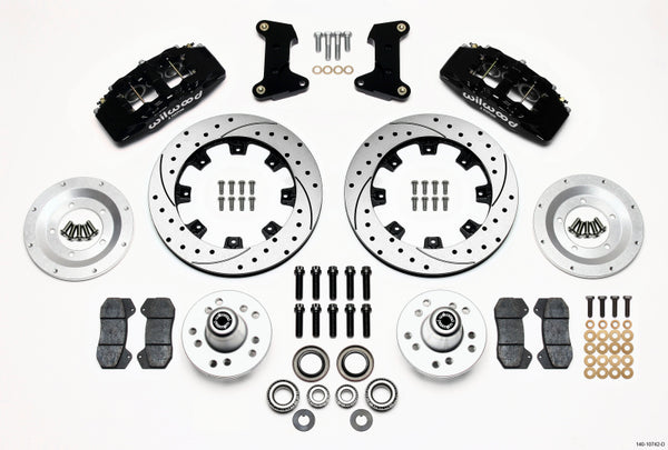 Wilwood Dynapro 6 Front Hub Kit 12.19in Drilled 74-80 Pinto/Mustang II Disc Spindle only - Bull Strap