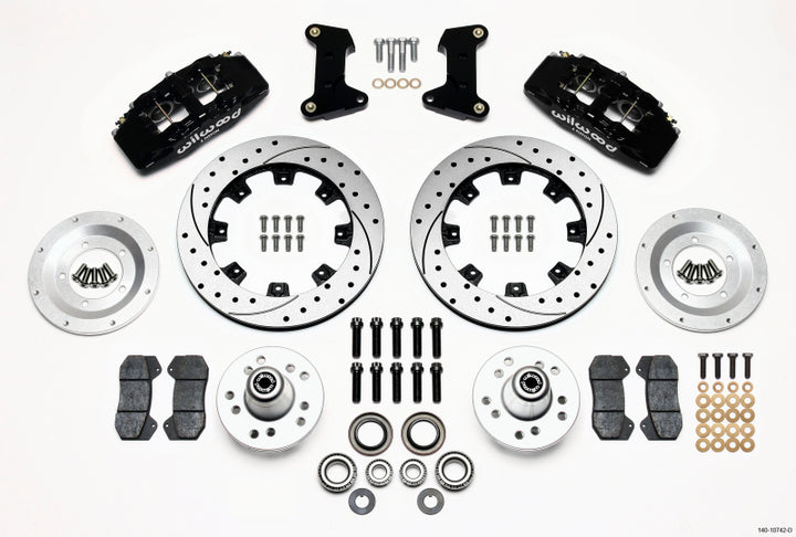 Wilwood Dynapro 6 Front Hub Kit 12.19in Drilled 74-80 Pinto/Mustang II Disc Spindle only - Bull Strap