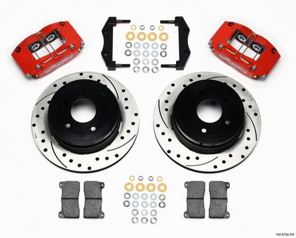 Wilwood Dynapro Radial Rear Kit 12.19in Drilled Red 2004-2006 Pontiac GTO - Bull Strap