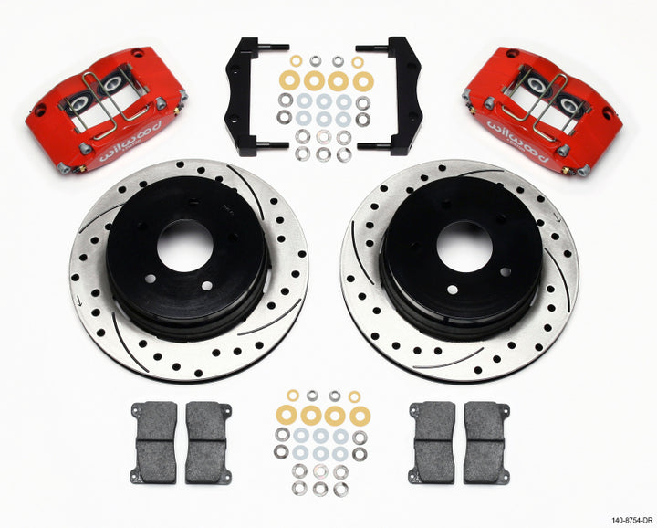 Wilwood Dynapro Radial Rear Kit 12.19in Drilled Red 2004-2006 Pontiac GTO - Bull Strap