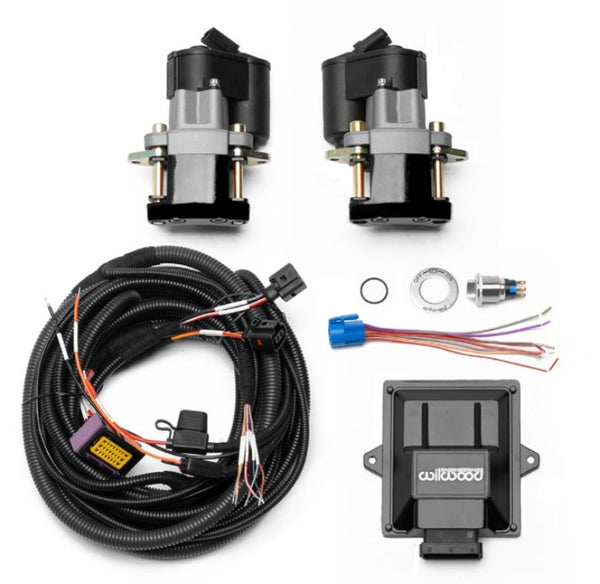 Wilwood Electronic Parking Brake Rear Retrofit Brake Kit - Black Powder Coat Caliper - Bull Strap