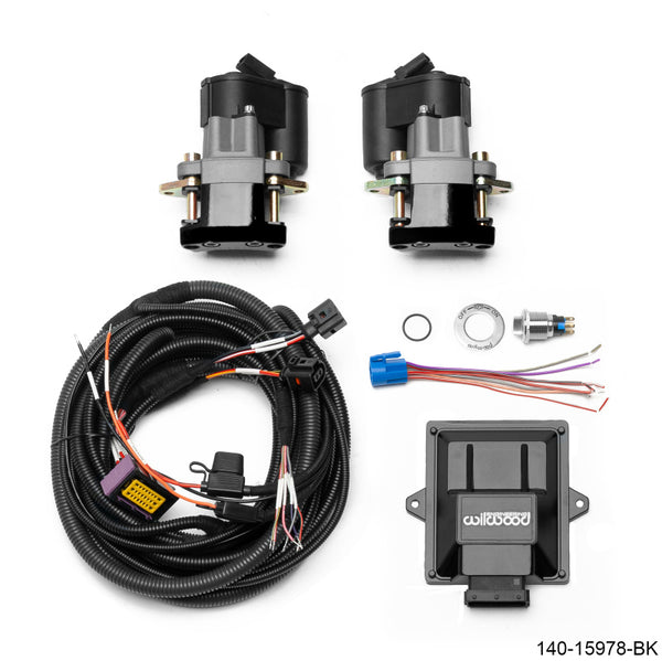 Wilwood Electronic Parking Brake Rear Retrofit Kit - 0.810in Rotor Black - Bull Strap