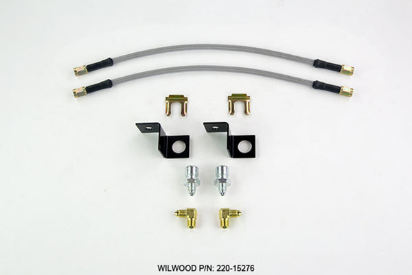 Wilwood Flexline Kit 14 inch -3 M10-1.5 IF 1/8 NPT 90 Degree - Bull Strap