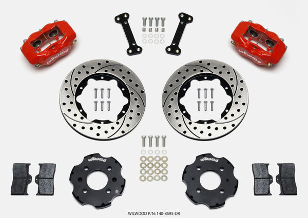 Wilwood Forged Dynalite Front Hat Kit 11.00in Drilled Red Integra/Civic w/Fac.240mm Rtr - Bull Strap