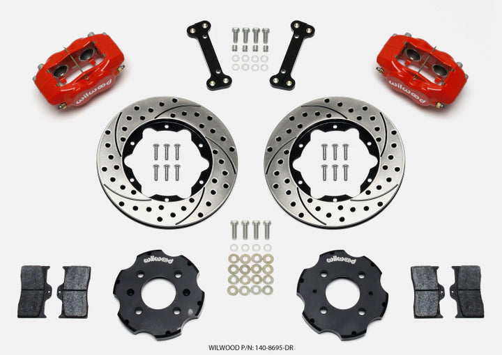 Wilwood Forged Dynalite Front Hat Kit 11.00in Drilled Red Integra/Civic w/Fac.240mm Rtr - Bull Strap