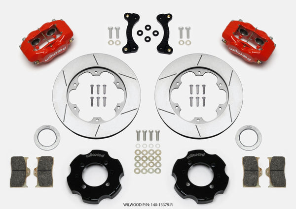 Wilwood Forged Dynalite Front Hat Kit 11.00in GT Rotor Red 95-05 Miata - Bull Strap