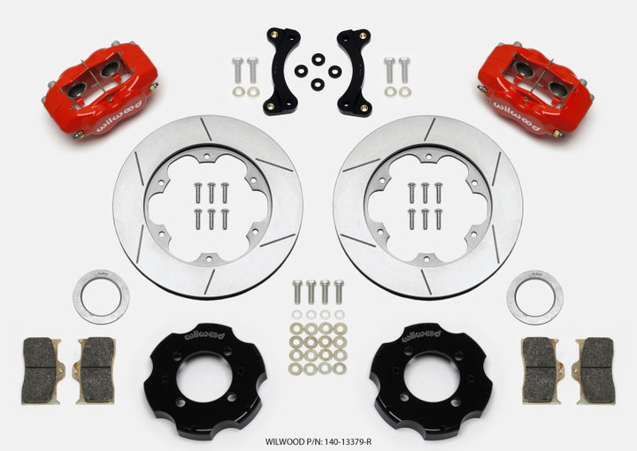 Wilwood Forged Dynalite Front Hat Kit 11.00in GT Rotor Red 95-05 Miata - Bull Strap