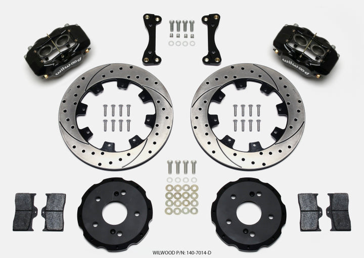 Wilwood Forged Dynalite Front Hat Kit 12.19in Drilled 02-06 Acura RSX-5 Lug - Bull Strap