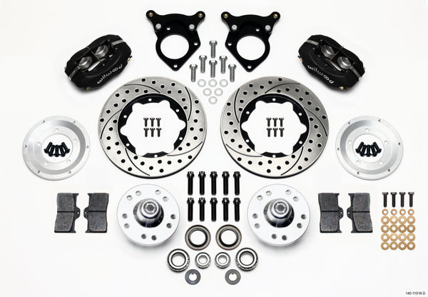 Wilwood Forged Dynalite Front Kit 11.00in Drilled 87-93 Mustang 5 Lug - Bull Strap