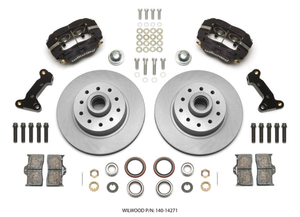 Wilwood Forged Dynalite Front Kit 11.03in 1 PC Rotor&Hub 74-80 Pinto/Mustang II Disc Spindle only - Bull Strap