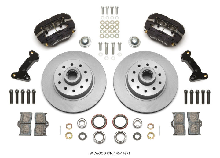 Wilwood Forged Dynalite Front Kit 11.03in 1 PC Rotor&Hub 74-80 Pinto/Mustang II Disc Spindle only - Bull Strap