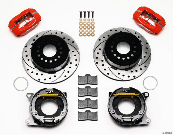 Wilwood Forged Dynalite P/S P-B Kit Drilled-Red 2005-2014 Mustang - Bull Strap