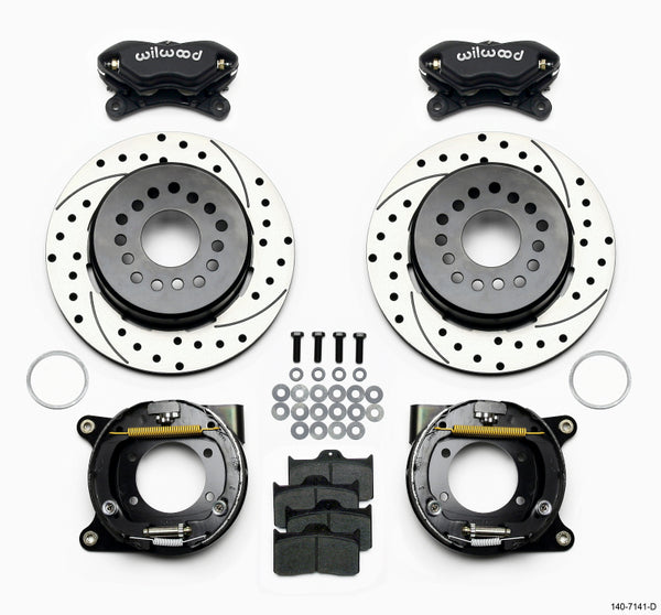 Wilwood Forged Dynalite P/S Park Brake Kit Drilled Chevy 12 Bolt w/ C-Clips - Bull Strap