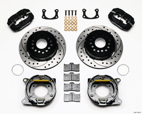 Wilwood Forged Dynalite P/S Park Brake Kit Drilled New Big Ford 2.50in Offset - Bull Strap