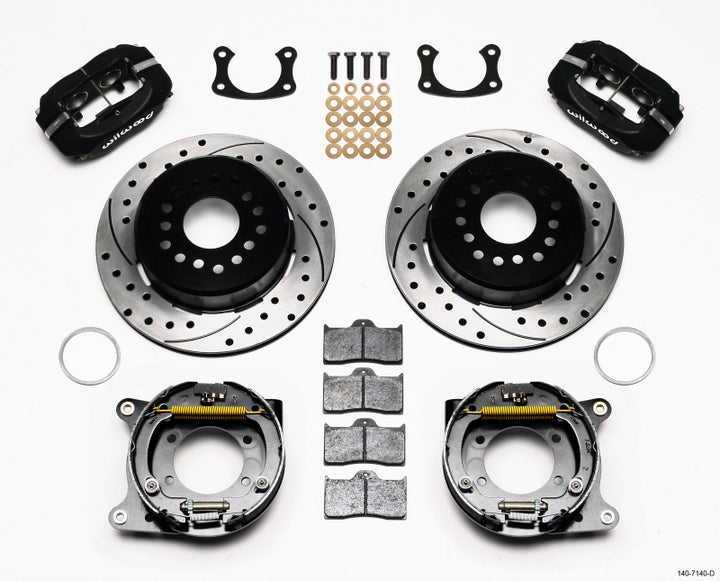 Wilwood Forged Dynalite P/S Park Brake Kit Drilled New Big Ford 2.50in Offset - Bull Strap