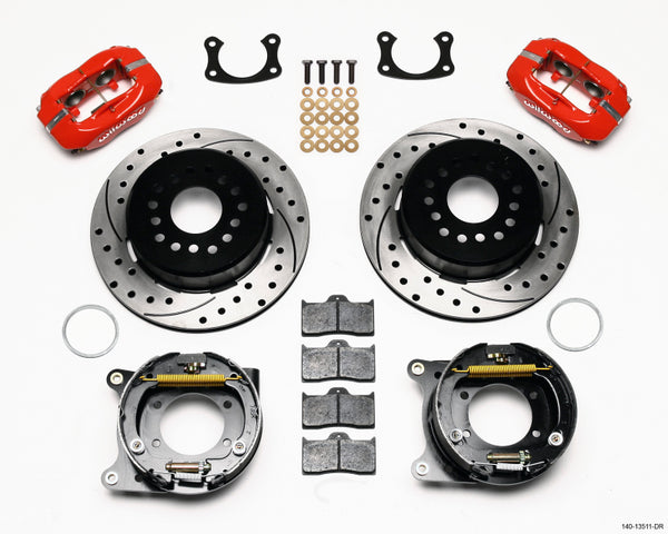 Wilwood Forged Dynalite P/S Park Brake Kit Drilled Red BOP Axle 2.75in Bearing 2.75 Offset - Bull Strap