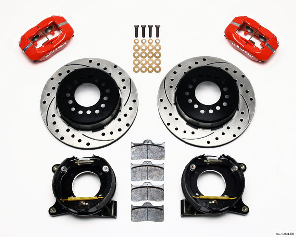 Wilwood Forged Dynalite P/S Park Brake Kit Drilled Red Chevy C-10 2.42 Offset 5-lug - Bull Strap