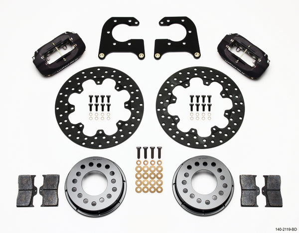 Wilwood Forged Dynalite Rear Drag Kit Drilled Rotor New Big Ford 2.50in Offset - Bull Strap