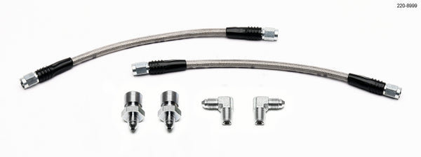 Wilwood GM 1500/2500 Rear (w/13in Rotor) 10in OAL Flexline Brake Hose w/Fittings - Bull Strap