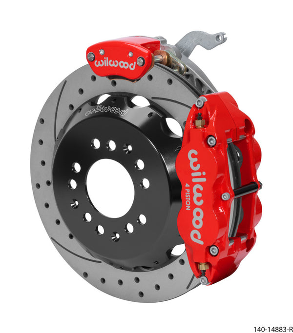 Wilwood Narrow Superlite 4R-MC4 Red Rear Kit 12.88in Drilled Rotor 88-96 Chevy Corvette C4 - Bull Strap