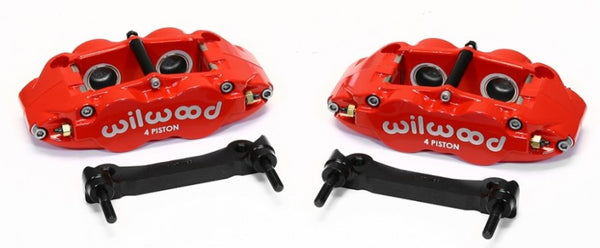 Wilwood Narrow Superlite 4R Rear Caliper & Bracket Kit - Red 97-13 C5/C6 Corvette w/ OEM Rotors - Bull Strap