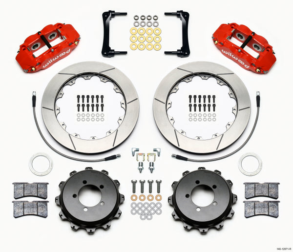 Wilwood Narrow Superlite 4R Rear Kit 12.88in Red 2012-Up Toyota / Scion FRS w/Lines - Bull Strap