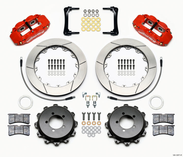 Wilwood Narrow Superlite 4R Rear Kit 12.88in Red 2012-Up Toyota / Scion FRS w/Lines - Bull Strap