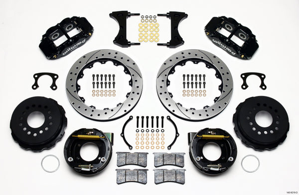 Wilwood Narrow Superlite 4R Rear P-Brk Kit 12.88in Drilled Big Ford New Style 2.50in Offset - Bull Strap