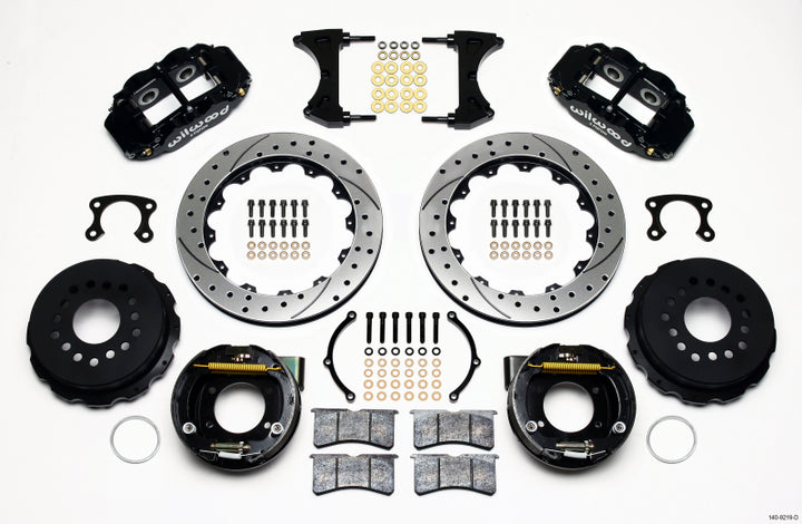 Wilwood Narrow Superlite 4R Rear P-Brk Kit 12.88in Drilled Big Ford New Style 2.50in Offset - Bull Strap