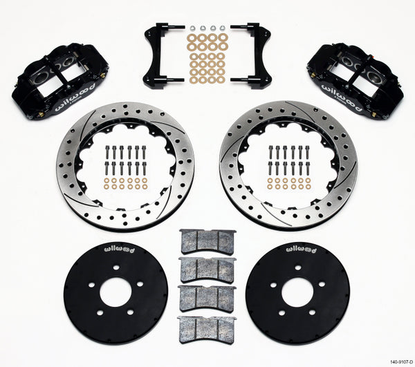 Wilwood Narrow Superlite 6R Front Hat Kit 12.88in Drilled 1994-2004 Mustang - Bull Strap