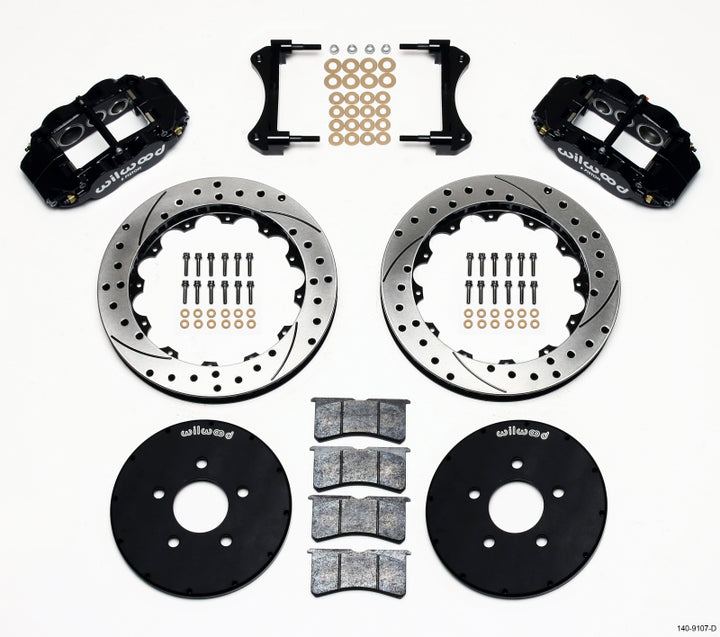 Wilwood Narrow Superlite 6R Front Hat Kit 12.88in Drilled 1994-2004 Mustang - Bull Strap