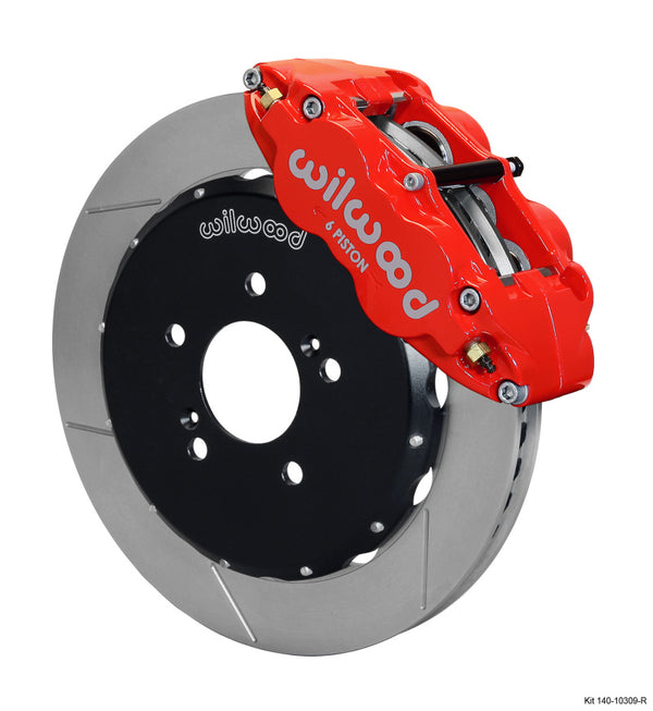Wilwood Narrow Superlite 6R Front Hat Kit 12.88in Red Honda S2000 - Bull Strap