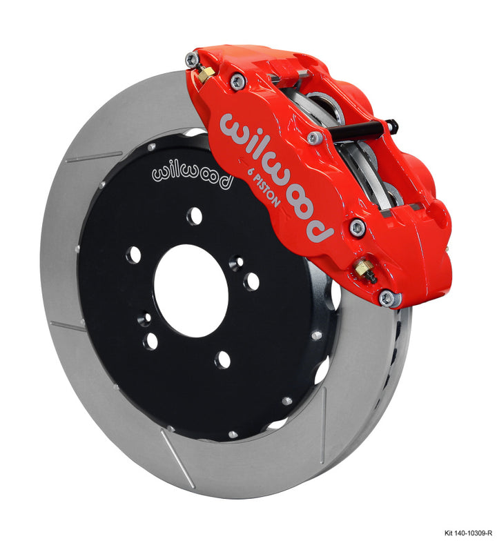 Wilwood Narrow Superlite 6R Front Hat Kit 12.88in Red Honda S2000 - Bull Strap