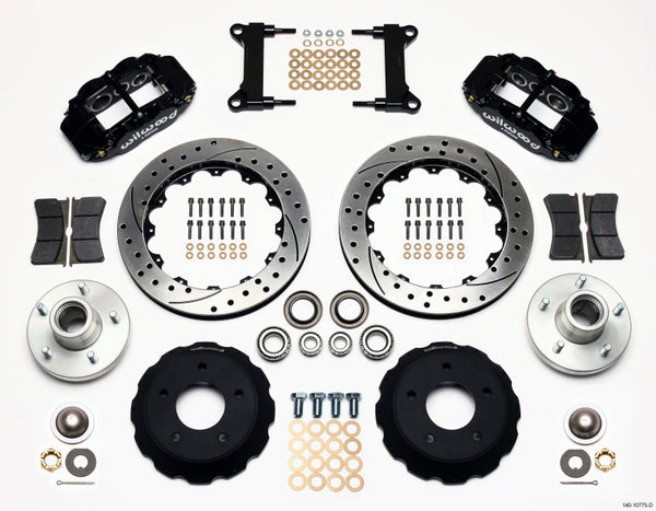 Wilwood Narrow Superlite 6R Front Hub Kit 13.06in Drilled Chevy C-10 60-87 CPP Drop Spindle - Bull Strap
