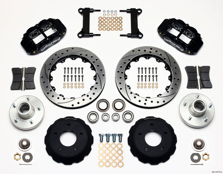 Wilwood Narrow Superlite 6R Front Hub Kit 13.06in Drilled Chevy C-10 60-87 CPP Drop Spindle - Bull Strap