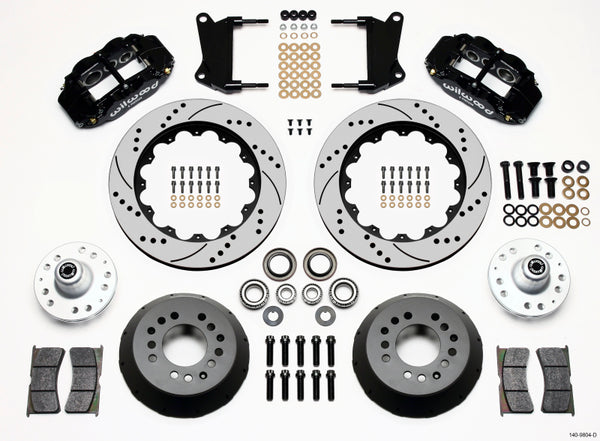 Wilwood Narrow Superlite 6R Front Hub Kit 14.00in Drilled 67-69 Camaro 64-72 Nova Chevelle - Bull Strap