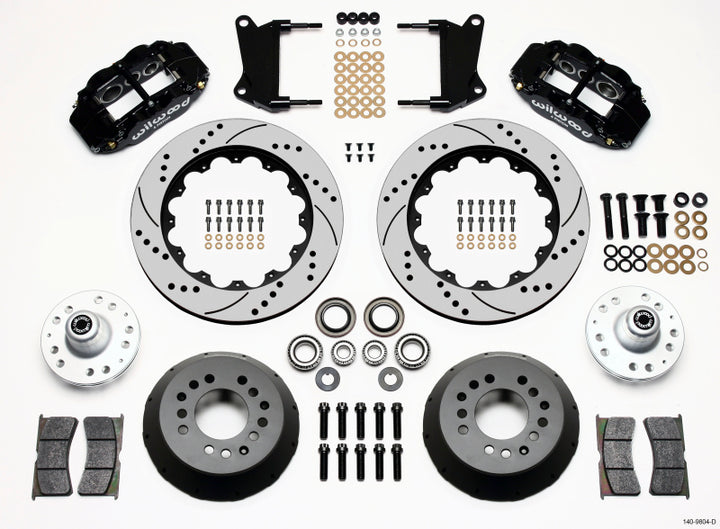 Wilwood Narrow Superlite 6R Front Hub Kit 14.00in Drilled 67-69 Camaro 64-72 Nova Chevelle - Bull Strap