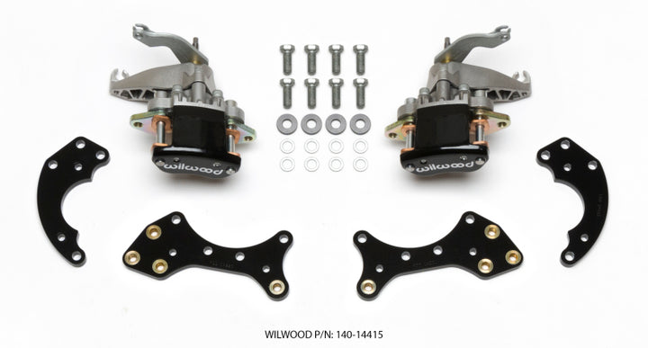 Wilwood P/S Retrofit Kit w/MC4 P-Brake Forged Dynalite Pro Street 12.19in Rear Kits - Bull Strap