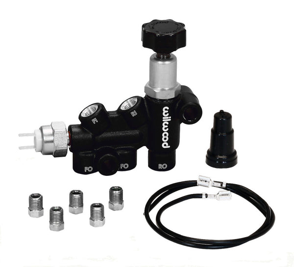 Wilwood Proportioning Valve - Knob Adjust 3/8-24 IF Combo w/ switch - Bull Strap