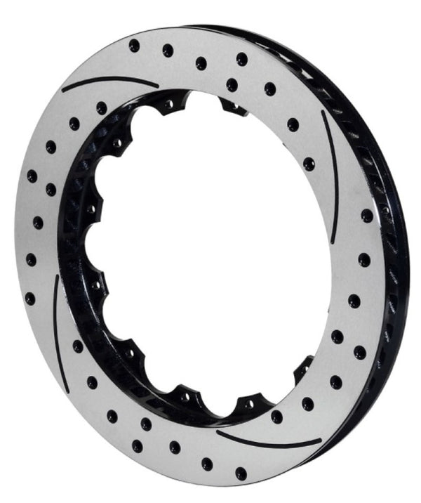 Wilwood Rotor-SV-SRP 72 Iron-LH-BLK-Drill 14.00 x 1.25 - 12 on 8.75in - Bull Strap