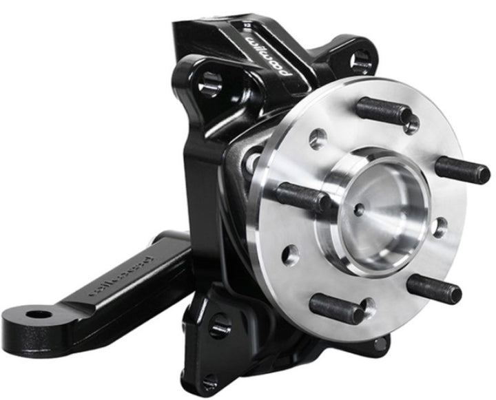 Wilwood Spindle Kit Pair w/ Hub & Steering Arm 63-70 C10 Pickup 2.50in Drop - Bull Strap