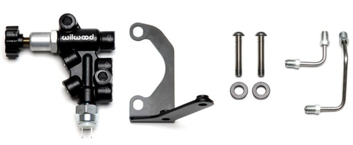 Wilwood Tandem Master Cylinder Mounting Bracket R/H Kit w/ Prop Valve - Bull Strap