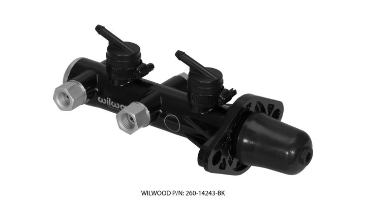 Wilwood Tandem Remote Master Cylinder - 1in Bore Black - Bull Strap